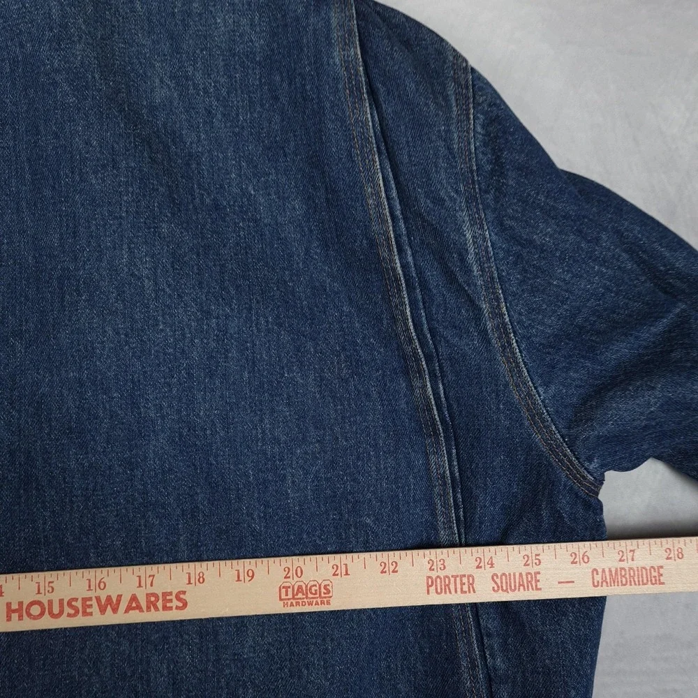 Vntg Polo Ralph Lauren Country Barn Coat Men Large Denim Blanket Lined Chore 90s - Picture 13 of 16